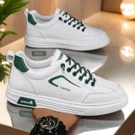 თეთრი სპორტული ბოტასები მწვანე დეტალებით - Image 2