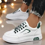 თეთრი სპორტული ბოტასები მწვანე დეტალებით - Image 4